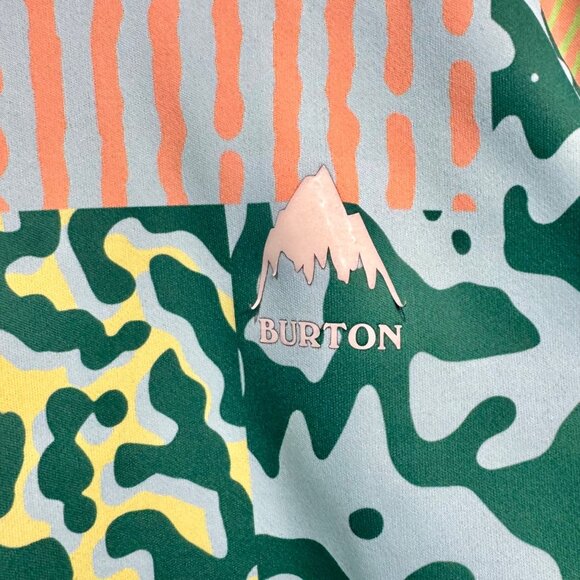 BURTON Oak Pullover Hoodie Kids S 8 Green Orange Fleece Lined Sweatshirt Unisex - Picture 4 of 12